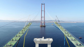 1915 Çanakkale Köprüsü'nün ayaklarının yüksekliği 318'er metreye ulaştı