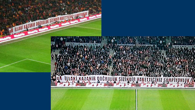 Arena'da olay pankart!