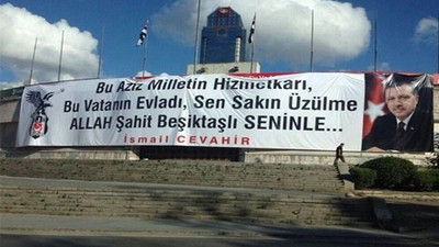 İnönü'de Erdoğan'a destek pankartı