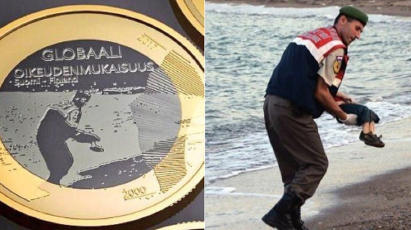 Finlandiya 5 euroya Aylan'ın fotoğrafını bastı
